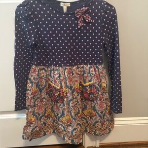 Matilda Jane Navy and Pink Polka Dot Kids Dress